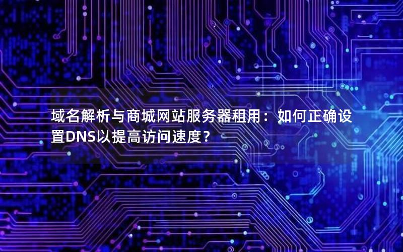 域名解析与商城网站服务器租用：如何正确设置DNS以提高访问速度？