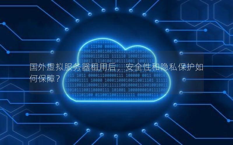 国外虚拟服务器租用后，安全性和隐私保护如何保障？