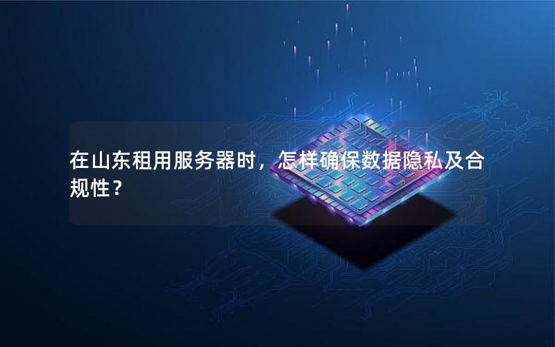 在山东租用服务器时，怎样确保数据隐私及合规性？