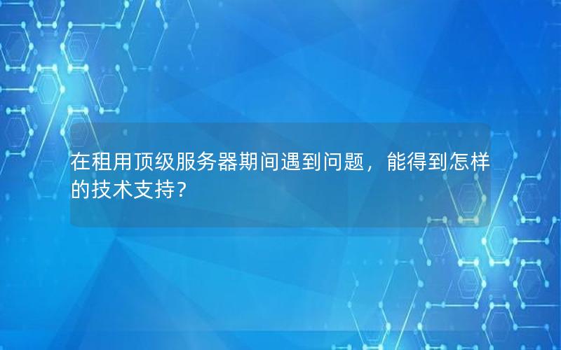 在租用顶级服务器期间遇到问题，能得到怎样的技术支持？