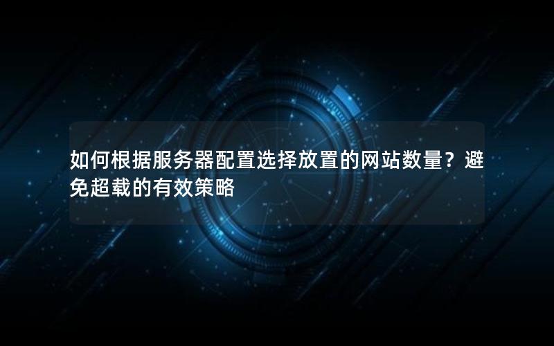 如何根据服务器配置选择放置的网站数量？避免超载的有效策略