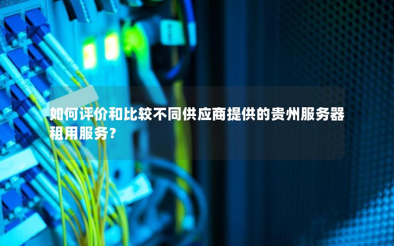 如何评价和比较不同供应商提供的贵州服务器租用服务？