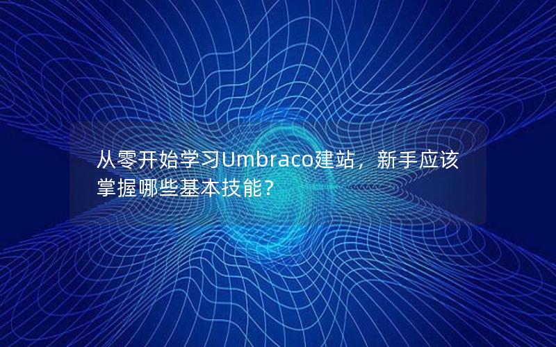 从零开始学习Umbraco建站，新手应该掌握哪些基本技能？