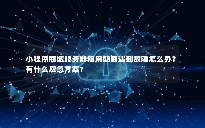 小程序商城服务器租用期间遇到故障怎么办？有什么应急方案？