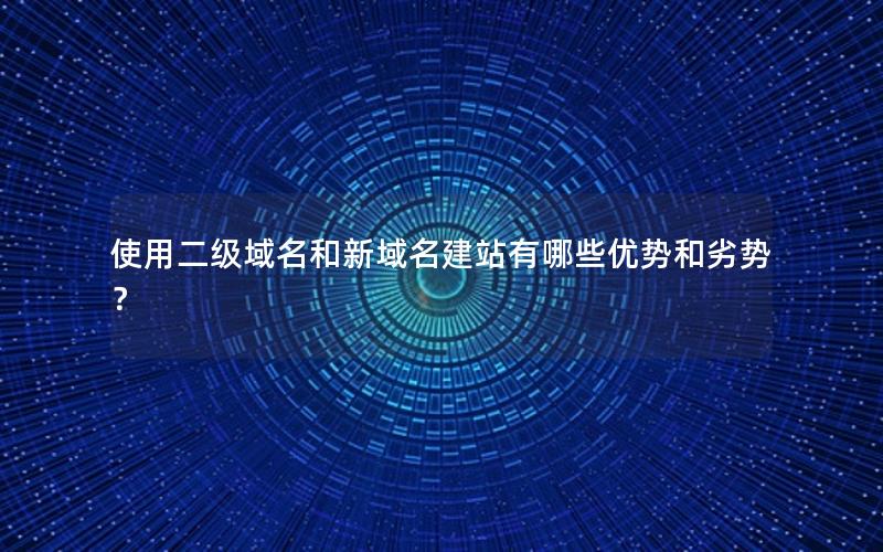 使用二级域名和新域名建站有哪些优势和劣势？