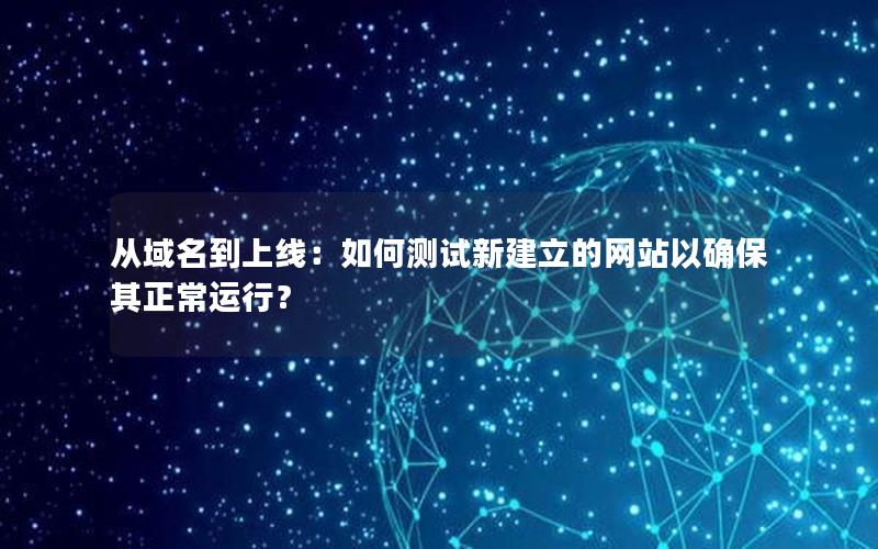从域名到上线：如何测试新建立的网站以确保其正常运行？