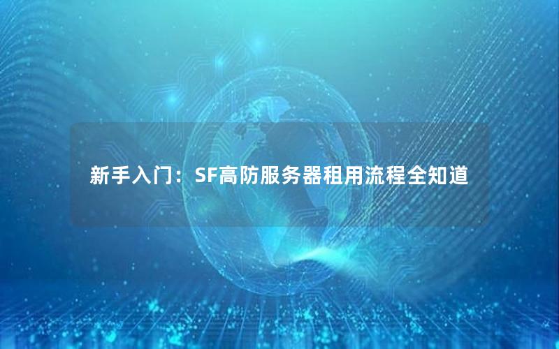 新手入门：SF高防服务器租用流程全知道