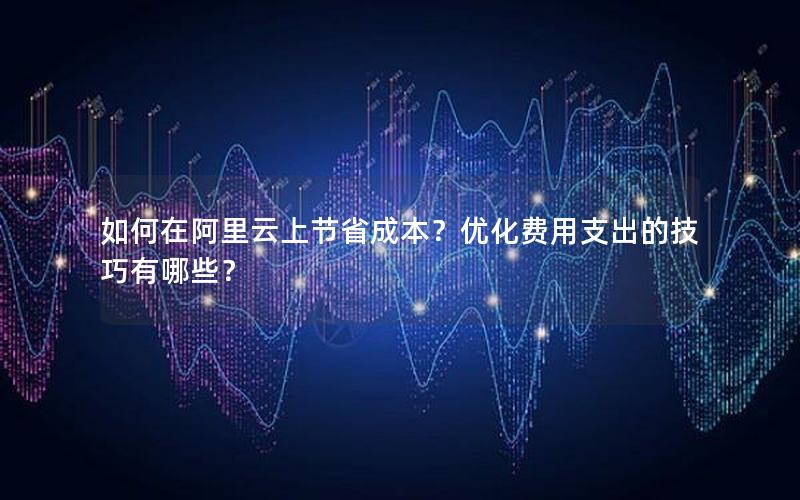 如何在阿里云上节省成本？优化费用支出的技巧有哪些？