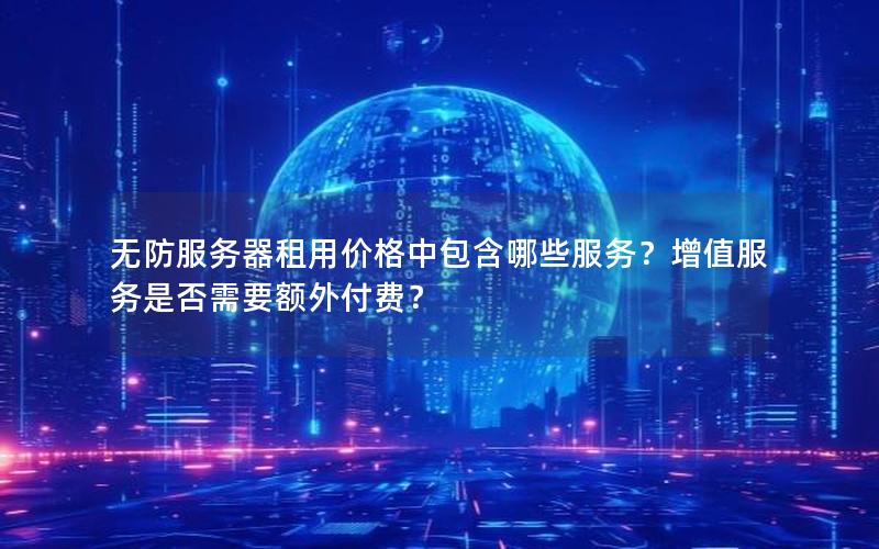 无防服务器租用价格中包含哪些服务？增值服务是否需要额外付费？