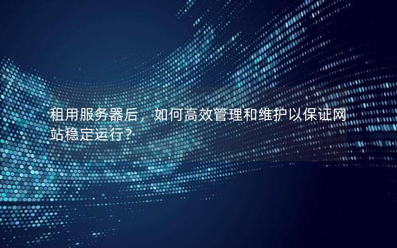 租用服务器后，如何高效管理和维护以保证网站稳定运行？