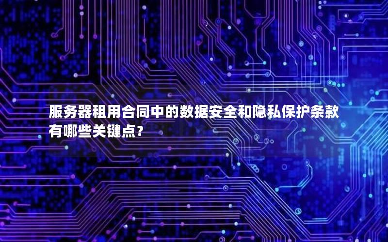 服务器租用合同中的数据安全和隐私保护条款有哪些关键点？