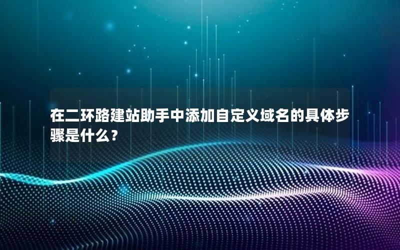 在二环路建站助手中添加自定义域名的具体步骤是什么？
