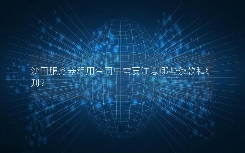 沙田服务器租用合同中需要注意哪些条款和细则？