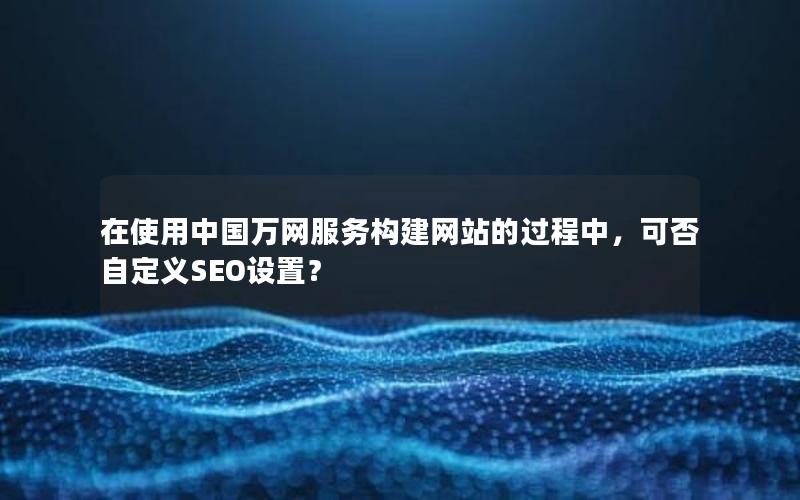 在使用中国万网服务构建网站的过程中，可否自定义SEO设置？