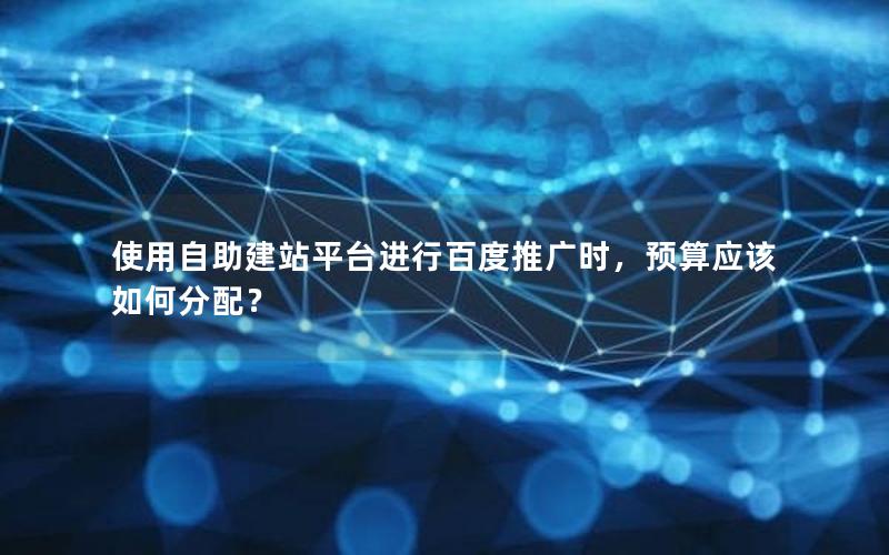 使用自助建站平台进行百度推广时，预算应该如何分配？