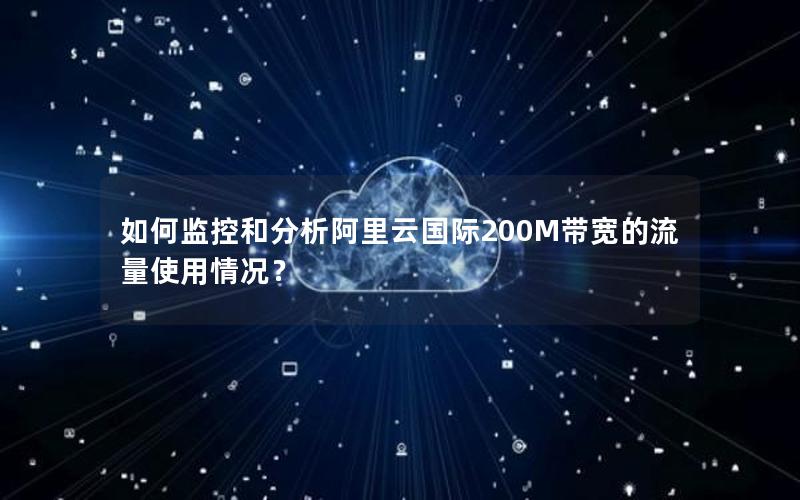 如何监控和分析阿里云国际200M带宽的流量使用情况？