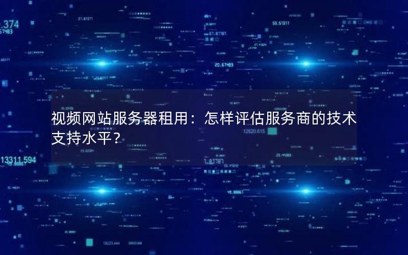 视频网站服务器租用：怎样评估服务商的技术支持水平？