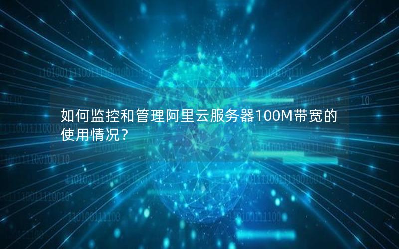 如何监控和管理阿里云服务器100M带宽的使用情况？