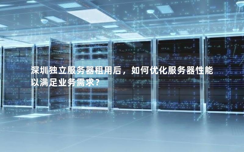 深圳独立服务器租用后，如何优化服务器性能以满足业务需求？