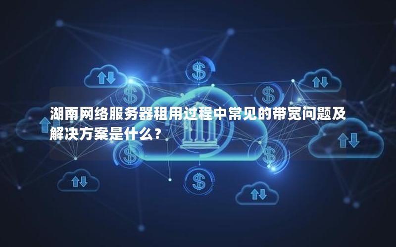 湖南网络服务器租用过程中常见的带宽问题及解决方案是什么？