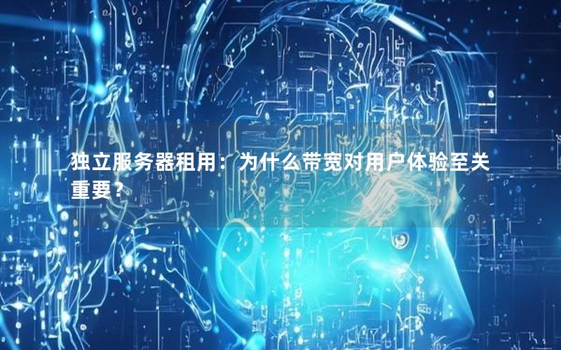 独立服务器租用：为什么带宽对用户体验至关重要？