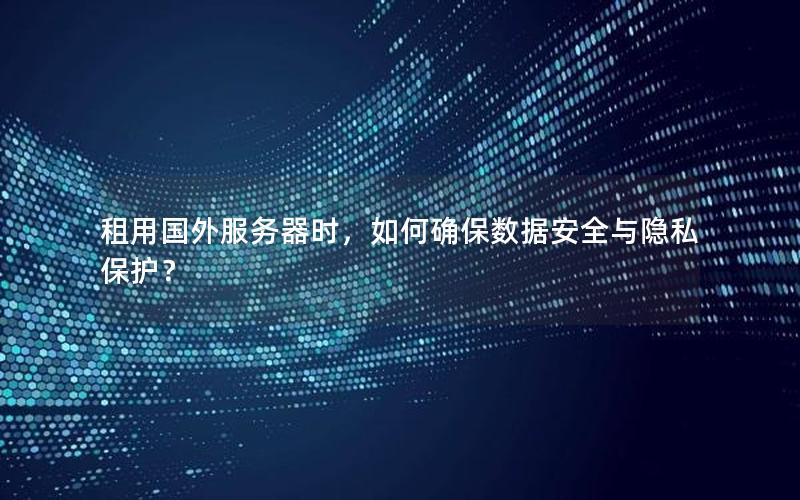 租用国外服务器时，如何确保数据安全与隐私保护？