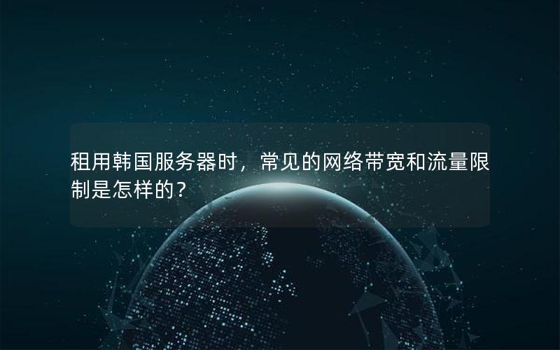 租用韩国服务器时，常见的网络带宽和流量限制是怎样的？