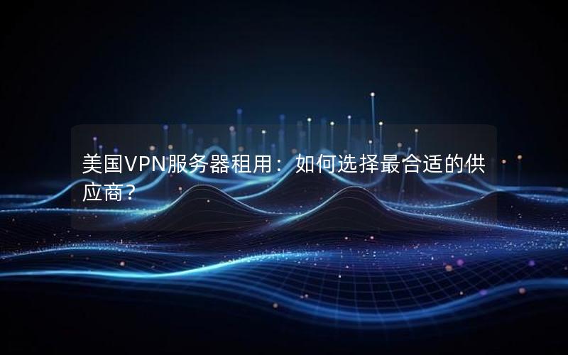 美国VPN服务器租用：如何选择最合适的供应商？