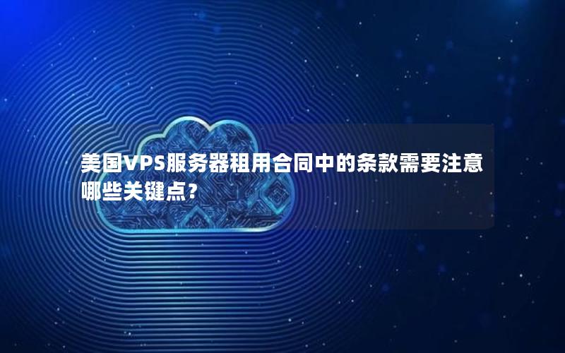 美国VPS服务器租用合同中的条款需要注意哪些关键点？