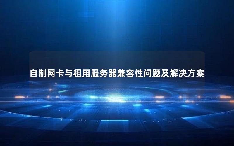 自制网卡与租用服务器兼容性问题及解决方案