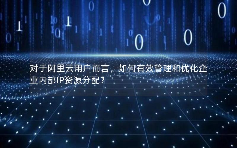 对于阿里云用户而言，如何有效管理和优化企业内部IP资源分配？
