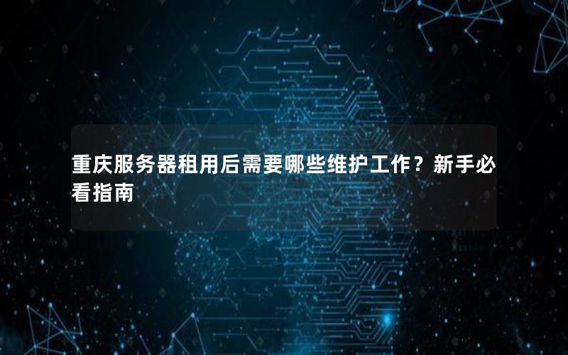 重庆服务器租用后需要哪些维护工作？新手必看指南
