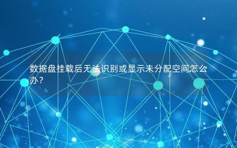 数据盘挂载后无法识别或显示未分配空间怎么办？