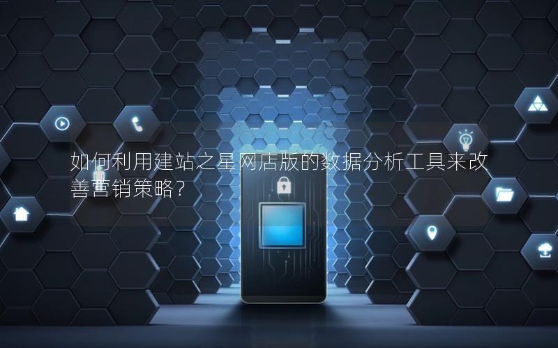 如何利用建站之星网店版的数据分析工具来改善营销策略？