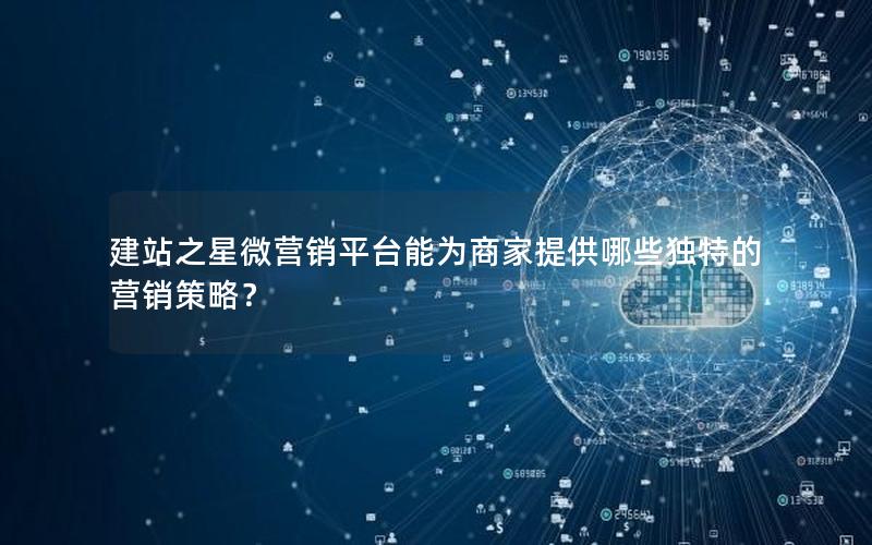 建站之星微营销平台能为商家提供哪些独特的营销策略？
