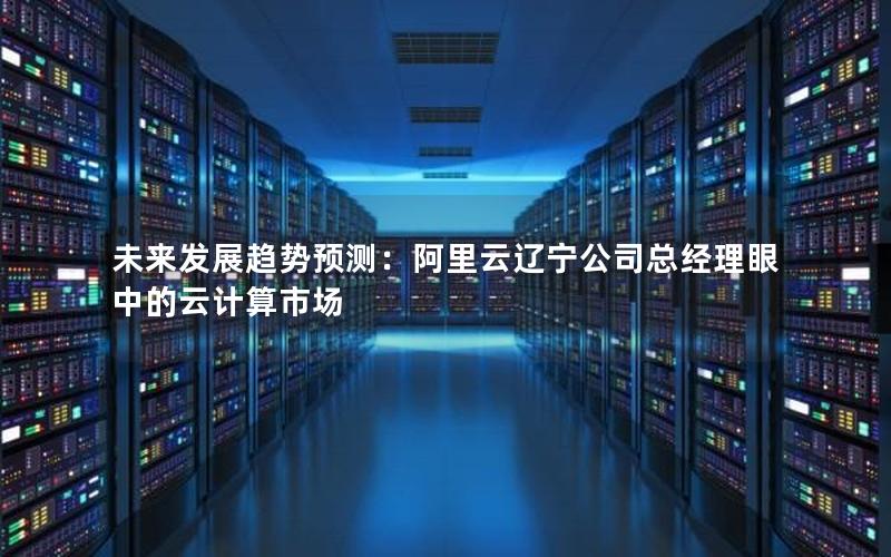未来发展趋势预测：阿里云辽宁公司总经理眼中的云计算市场