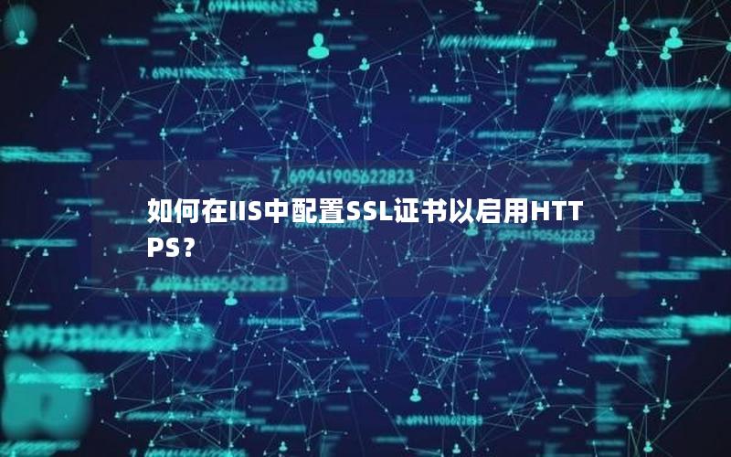 如何在IIS中配置SSL证书以启用HTTPS？