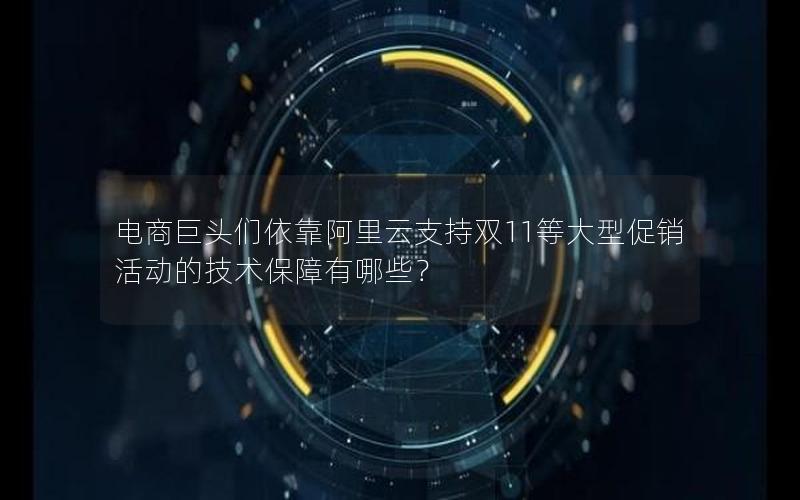 电商巨头们依靠阿里云支持双11等大型促销活动的技术保障有哪些？