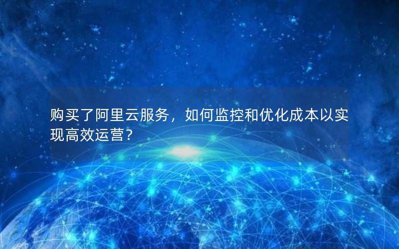 购买了阿里云服务，如何监控和优化成本以实现高效运营？