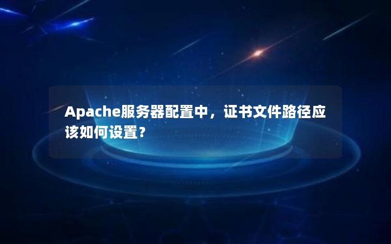 Apache服务器配置中，证书文件路径应该如何设置？