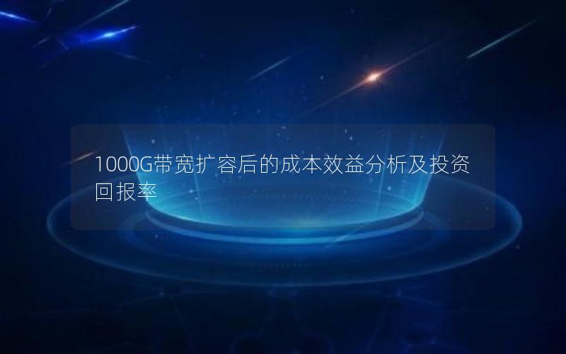 1000G带宽扩容后的成本效益分析及投资回报率