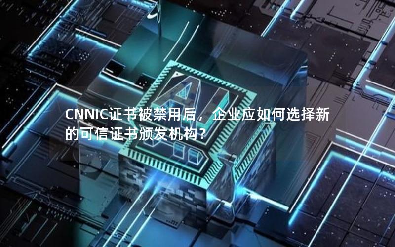 CNNIC证书被禁用后，企业应如何选择新的可信证书颁发机构？
