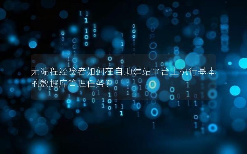 无编程经验者如何在自助建站平台上执行基本的数据库管理任务？