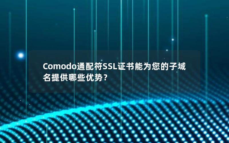 Comodo通配符SSL证书能为您的子域名提供哪些优势？