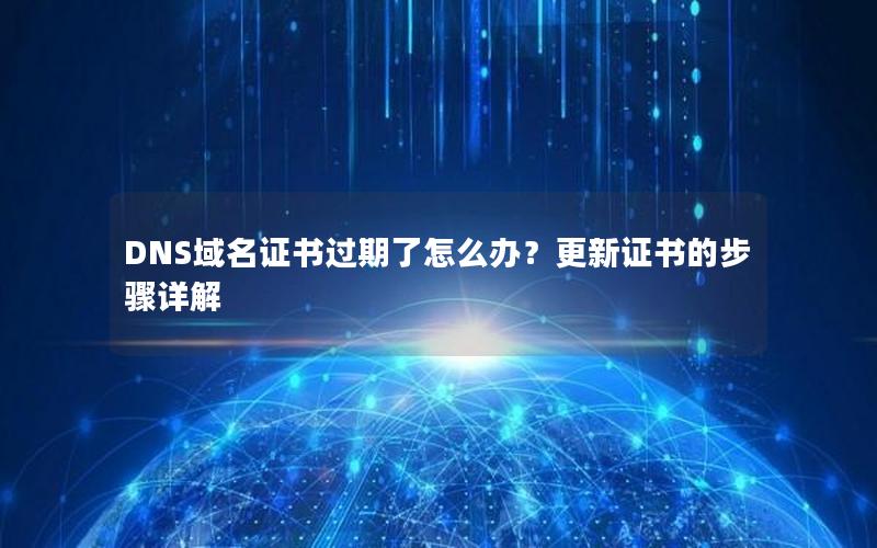 DNS域名证书过期了怎么办？更新证书的步骤详解
