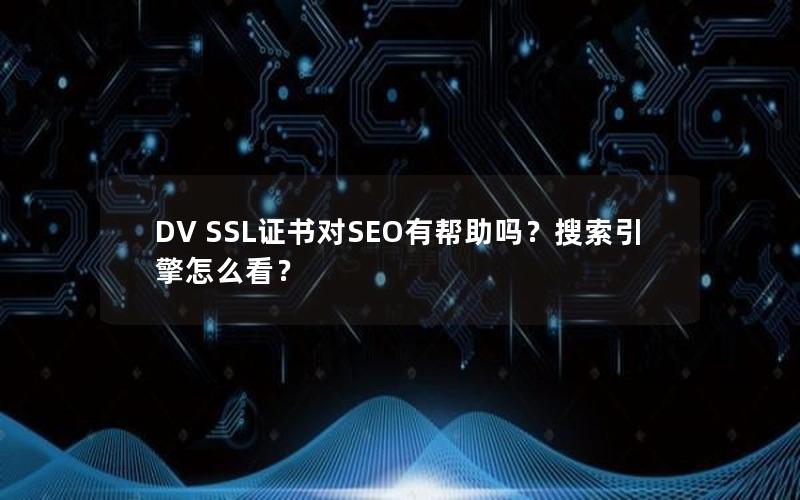 DV SSL证书对SEO有帮助吗？搜索引擎怎么看？