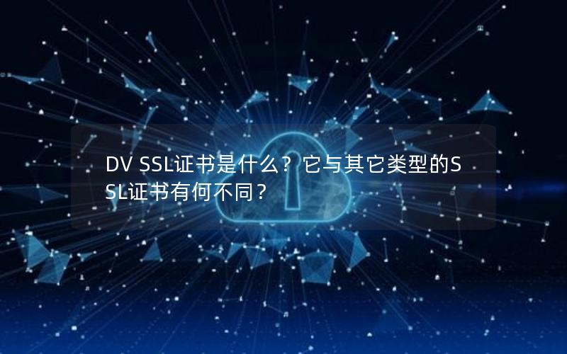 DV SSL证书是什么？它与其它类型的SSL证书有何不同？