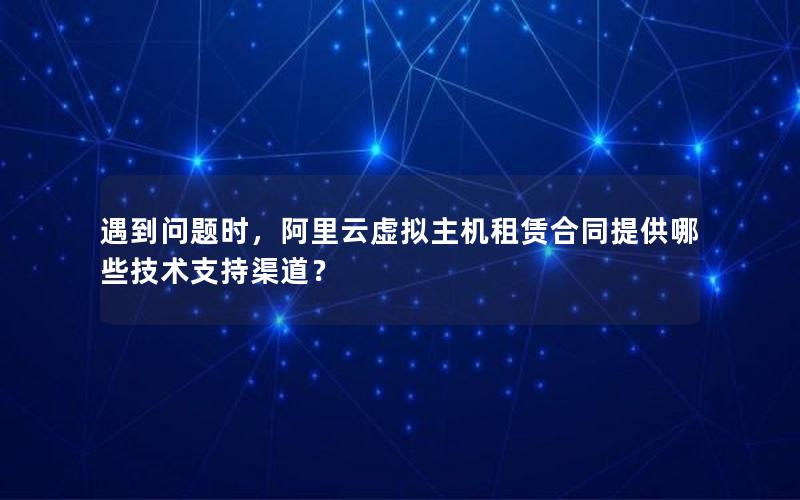遇到问题时，阿里云虚拟主机租赁合同提供哪些技术支持渠道？