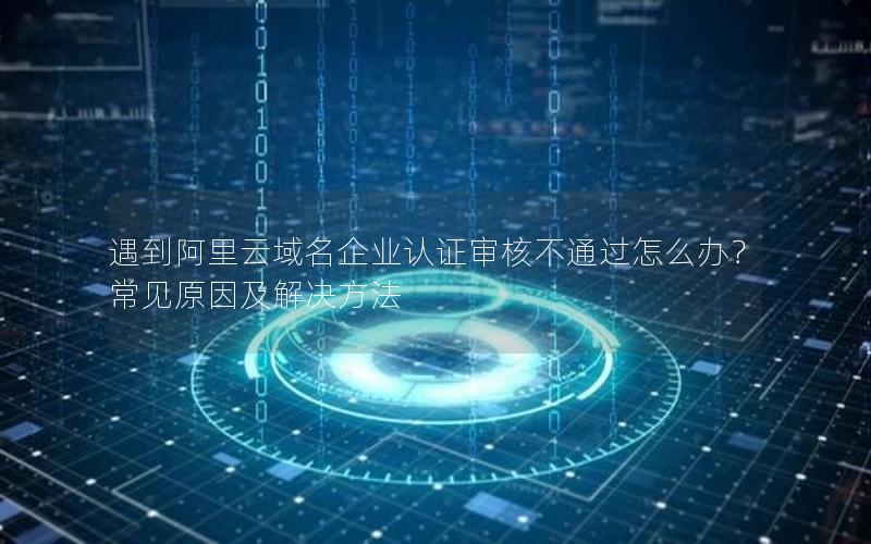 遇到阿里云域名企业认证审核不通过怎么办？常见原因及解决方法