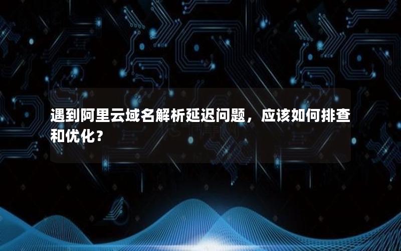 遇到阿里云域名解析延迟问题，应该如何排查和优化？